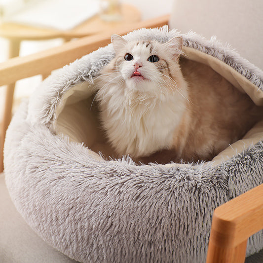 Cozy Calming Fluffy Pet Cushion Bed