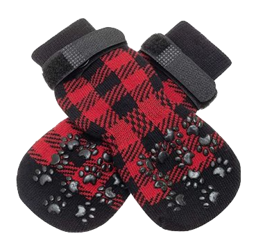 Red Checkered Socks with Velcro Straps