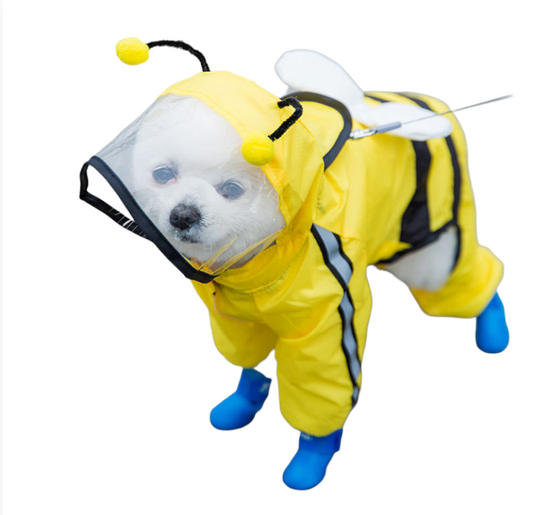 Yellow Bee Four-Legged Raincoat