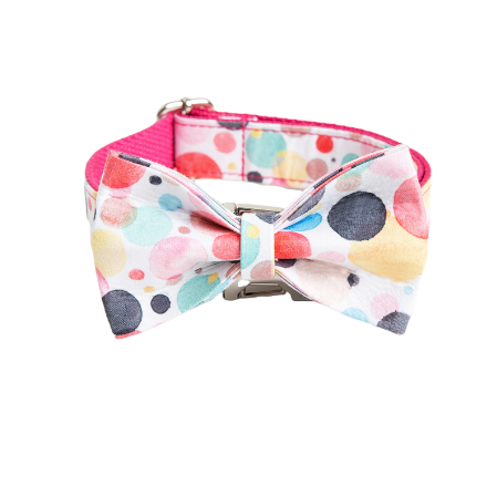 Dot Printed Bow-Tie Collar and Leash Set
