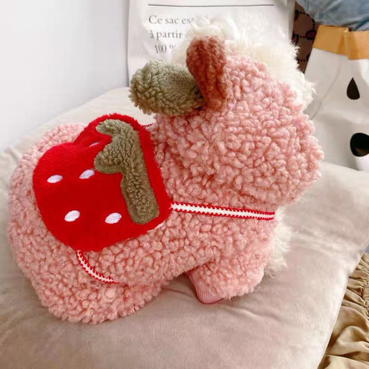 Strawberry Cotton Coat Pet Clothes Dog